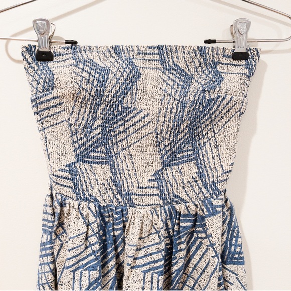Anthropologie Ecoté Smocked Strapless Abstract Print Dress Size Small - Picture 3 of 7